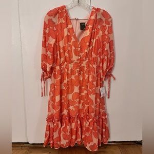 Taylor pink floral mini dress